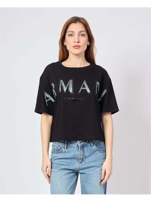 T-shirt cropped Armani Exchange con logo ARMANI EXCHANGE | XW000520-AF10359UC001